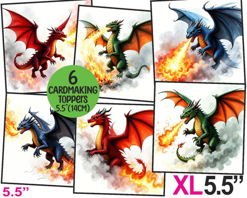 Dragons card toppers - card, 5.5"