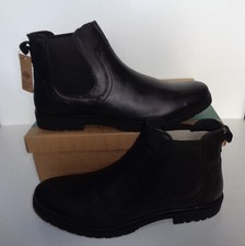 Mens New Black Leather Ankle