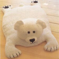 SNUGGLY BABY'S TOY POLAR BEAR RUG DK KNITTING PATTERN APPROX. 37.5" x 21.5"