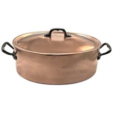 French Copper Casserole Pot with Lid – Stockpot - Country Kitchen Decor