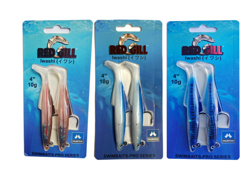 Red gill iwashi bass lure - red,