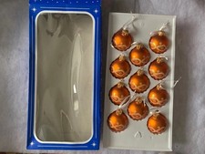 vintage set orange & shimmer glass  Christmas baubles