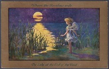 The Lake at the end of the Wood - art postcard by Sybil Barham