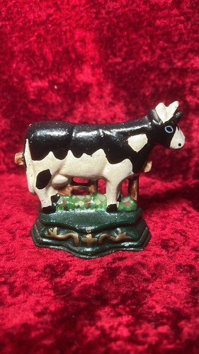 Vintage cast iron cow - cast, door