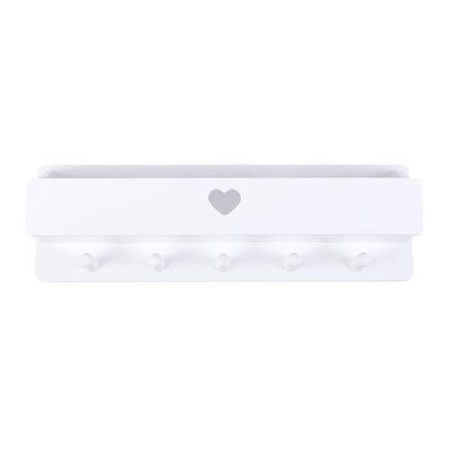 White shelf with heart - with,
