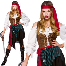 Ladies Caribbean Pirate Lady Costume Womens Fancy Dress Outfit Size 6-28