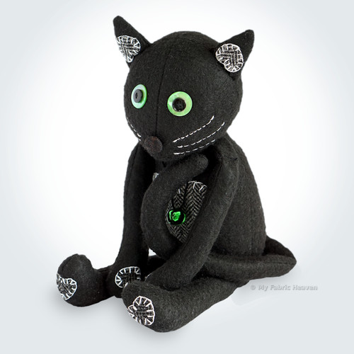 Felt cat doll gothic - felt,