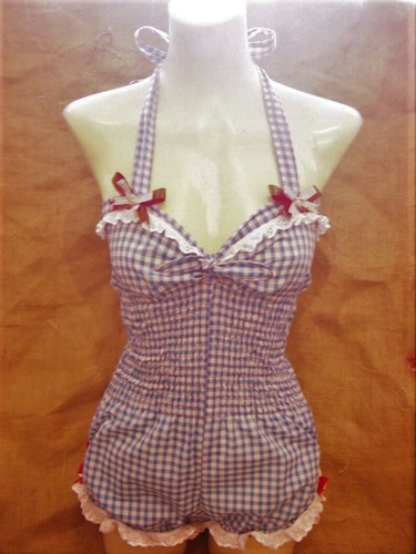 Turquoise gingham 1940's