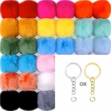 Faux Fur Pom Pom Keychain |
