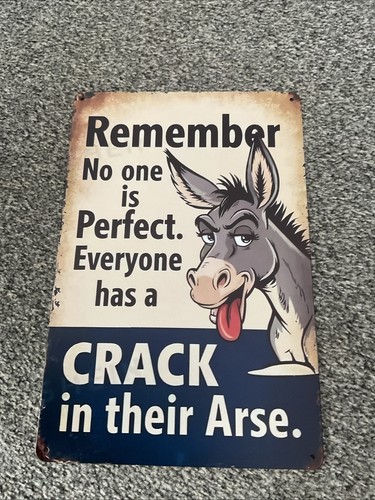 Metal sign wall plaque donkey - metal,