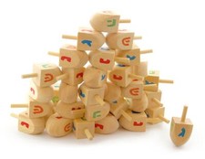 Wooden Hanukkah Dreidels