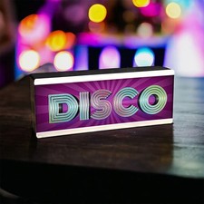 Disco Dance Purple LED Light Box Room Sign