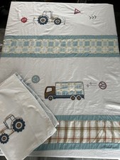 LAURA ASHLEY TRACTOR TRUCK LORRY SINGLE DUVET COVER & PILLOWCASE