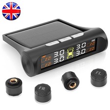 Wireless Solar TPMS Tyre Pressure Monitoring System Universal 4 External Sensors