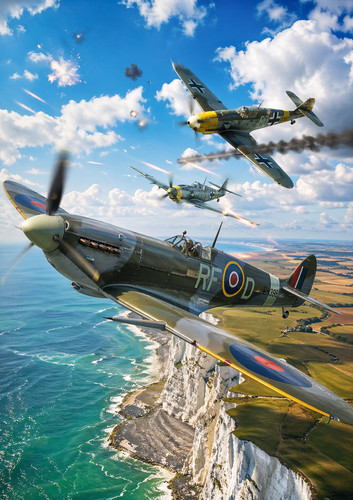 Spitfire wall print ww2 - spitfire, a4