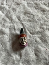 Antique Mr Punch Head Made Of Bisque Ceramic, Colour Painted Very Small 1.2”
