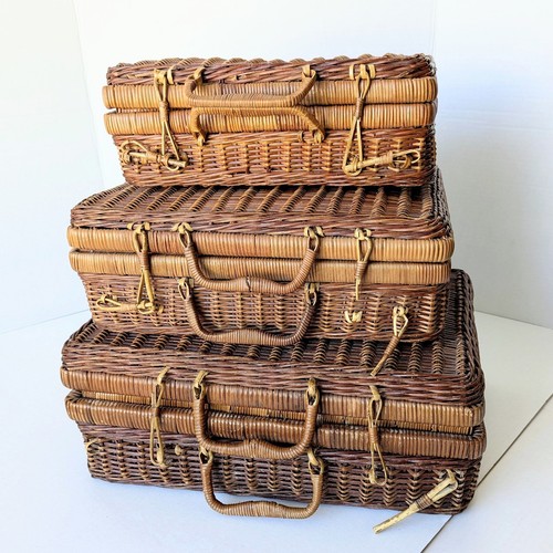 Vintage nesting wicker - vintage,