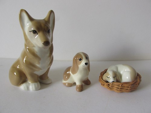 Vintage ceramic dog figurines - ceramic,