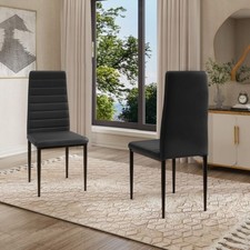 Set of 6 Verona Black Faux