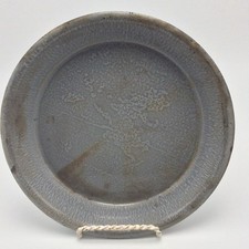 Vtg Gray Speckled Pie Pan