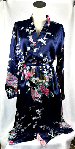 Asian silk satin kimono - asian, robe