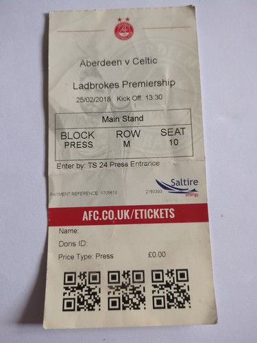 Aberdeen celtic 02 2018 - aberdeen, 25/02/2018