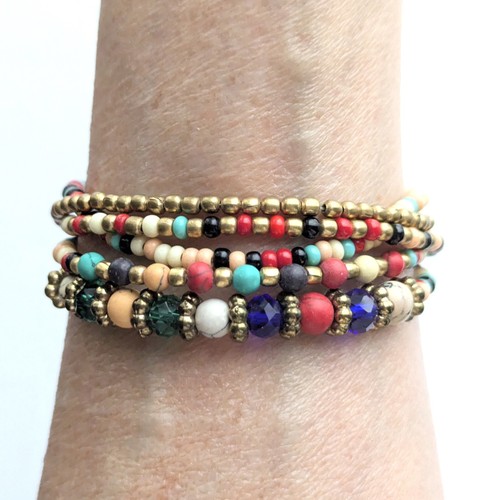 Colorful beaded cuff - beaded,