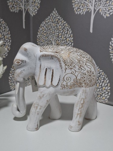 White and gold wooden - white,