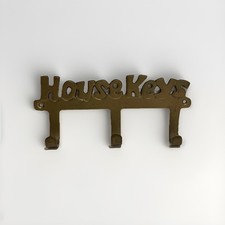 BRASS HOUSE KEYS KEY HOLDER HOOKS VINTAGE STYLE COTTAGE DECOR