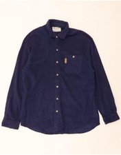 COLUMBIA Mens Fleece Shirt  Large Navy Blue Polyester CT09