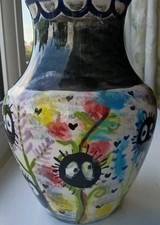 Unusual Studio Pottery Decorative Soot Sprites Vase
