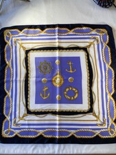 Square scarf - nautical theme - silky fabric 