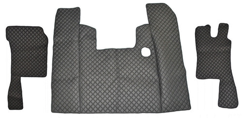 Black eco leather mats - leather,