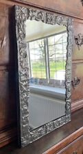 Arts & Crafts/Secession Pewter Framed Wall Mirror With Geometric Floral Motifs