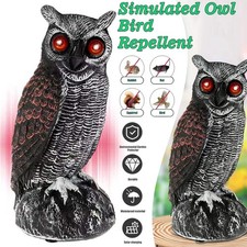 Solar Owl Scare Bird Control Devices Deterrent With Scary Sound Eyes Emit Light
