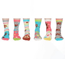 Sock Academy - SLOTH IT! 6 Odd Socks Gift Box - United Oddsocks - UK 4-8 EUR 37-