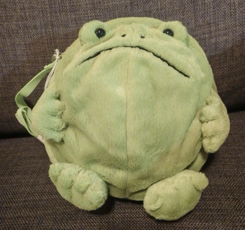 Green frog plush - plush, toy