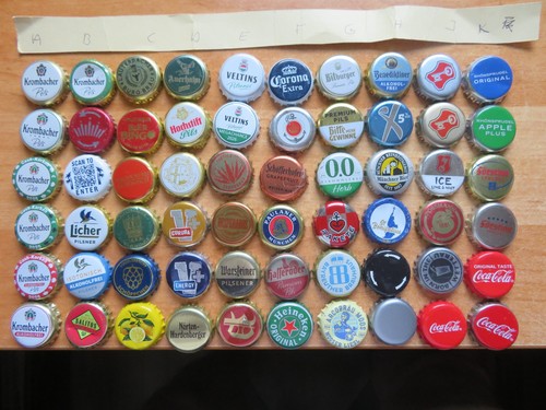 Different bottle caps beer - different,