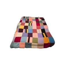 Large hand knitted patchwork