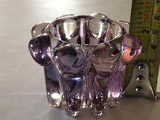 Vintage Reims Purple Glass Candle Holder. France 