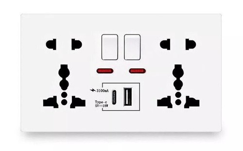 Double 13a wall plug - double,