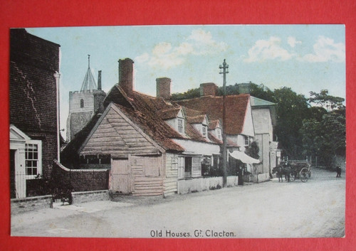 Old essex postcard - old, houses