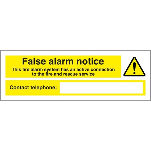 False alarm notice label - alarm,