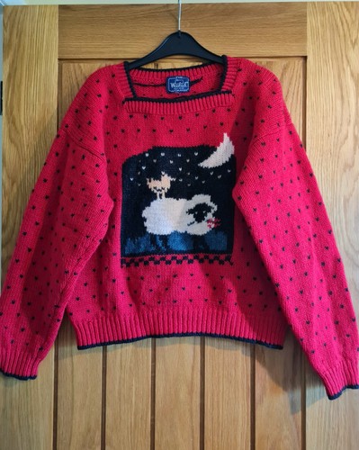 Rare 90s vintage pure wool - vintage, red