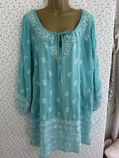 Juliet Dunn London Peppermint Green & Silver Dress Pure Silk Beautiful Size 3 