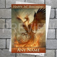 Phoenix birthday card: 5x7