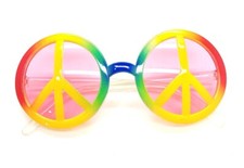 Peace Sign Glasses Sunglasses 1960s Fancy Dress Costume Hippy Party Hippie