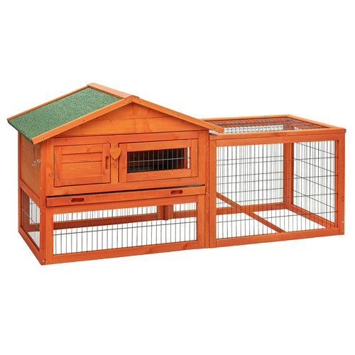Kct 5ft wooden rabbit hutch - wooden,