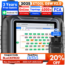 XTOOL D8W V2.0 Wireless All System Diagnostic Scanner Key Programming 42+ Resets