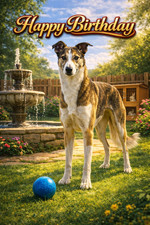 Lurcher Dog Birthday Card -